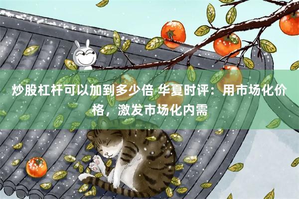 炒股杠杆可以加到多少倍 华夏时评：用市场化价格，激发市场化内需