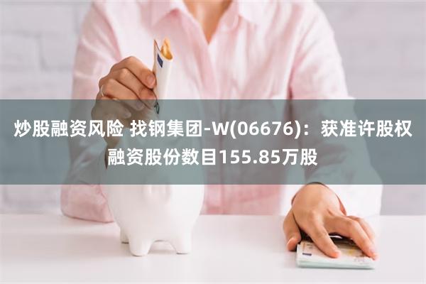 炒股融资风险 找钢集团-W(06676)：获准许股权融资股份数目155.85万股