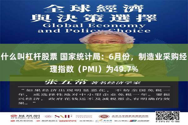 什么叫杠杆股票 国家统计局：6月份，制造业采购经理指数（PMI）为49.7%