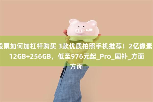 股票如何加杠杆购买 3款优质拍照手机推荐！2亿像素+12GB+256GB，低至976元起_Pro_国补_方面