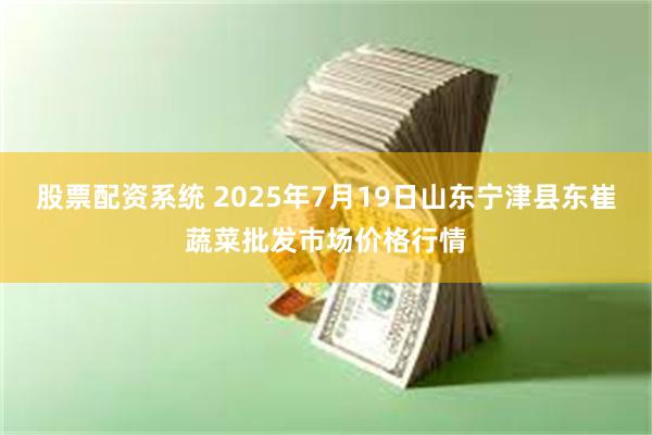 股票配资系统 2025年7月19日山东宁津县东崔蔬菜批发市场价格行情